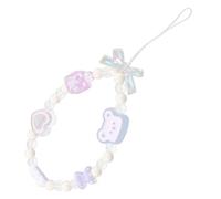 DOITOOL Charme De Téléphone Pendentif Cœur Rose Petit Ours Chaîne De Téléphone Perlée Pour Smartphone Accessoire Multi-usages Pour Balade Vélo Et Jogging Finition Pastel Délicate