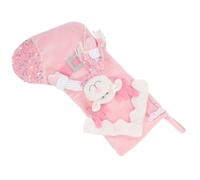 DOITOOL Chaussette de Noël Rose à Paillettes avec Motif Cartoon pour Garçon Fille Décoration Festive à Suspendre pour Sapin Cheminée et Mur Accessoire Joyeux pour Fêtes de Fin Année