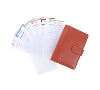 DOITOOL Classeur Budget Enveloppe avec Pochette Zippée Organiseur Financier pour Cash Carnet de Suivi Finance Porte-monnaie Gestion Budget Protège Reçus et Factures Marron
