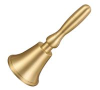 DOITOOL Cloche à Main Vintage Cuivre Rétro Clochette Musicale Multifonctionnelle avec Poignée Cloche de Service Légère et Facile à Tenir pour Garçon Fille Réception École Jeu et Alarme