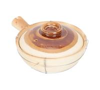 DOITOOL Cocotte en Terre Cuite 0,8l Manche Unique et Fil Métallique, Petite Casserole Maison Multifonctionnelle pour Cuisson Riz, Nouilles et Soupes, Ustensile Cuisson Traditionnel Cuisine