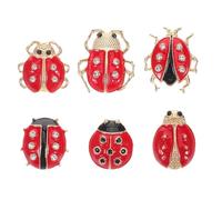 DOITOOL Coffret 6 Broches Animal Mignon en Alliage, Épingles à Paquet à Dos Forme à Sept Points et Coléoptère, Résistant la Déformation et Couleurs Intenses, Accessoires Mode