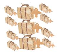 DOITOOL Coffret Mini Valise Vintage pour Mariage 50 Pièces Papier Kraft Boîtes à Dragées Élégantes Décorations de Fête Présents de Mariage Utilisation Polyvalente