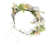 DOITOOL Collier Fleuri pour Chien et Chat Couronne de Fleurs Artificielles Ruban Ajustable Accessoire Mariage et Séance Photo Collier Floral Décoratif Léger et Confortable