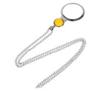 DOITOOL Collier Loupe Vintage à Lentille Monocle 8x Jaune, Pendentif Grossissant Portable pour Femmes, Lecture Livres et Journaux, Accessoires Bijoux Détaillés, Usage Quotidien