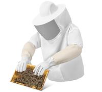 DOITOOL Combinaison D’apiculture Ventilée Fermeture Éclair Moufles de Protection à Poignets Élastiques, Costume de Gardien D’abeilles pour Apiculteur, Vêtements de Sécurité Légers