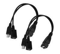 DOITOOL Convertisseur Micro USB OTG Multifonction pour Téléphone Et Tablette Lot De 2 Pièces Compatible Alimentation USB Compact Et Portable Câble Synchronisation Noir