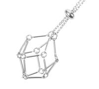 DOITOOL Cordon Porte-Cristal Réglable en Métal Argenté, Collier DIY Pendentif pour Pierres Naturelles, Longueur 11.02 Pouces, Présent pour Noël, Anniversaire, Saint-Valentin