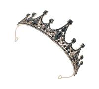 DOITOOL Couronne Baroque Noire en Alliage, Ornement de Cheveux Rétro Haute Résistance et Couleur Qui Ne S'efface Pas, Accessoire Élégant pour Coiffure de Mariée