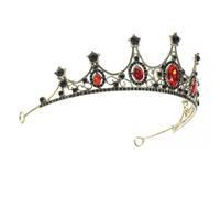DOITOOL Couronne de Mariée Accessoire de Tête Délicat et Noble Baroque Élégante en Alliage Rouge pour Mariage pour Cérémonie et Performances Costumées