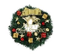 DOITOOL Couronne de Porte Couronne de Noël Décorative à Suspendre 30cm PVC Vert Décorative et Réaliste pour Décoration Intérieure et Nouvel an
