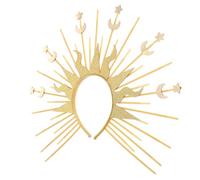 DOITOOL Couronne Halo Soleil Doré pour Femme en Plastique, Serrage-tête Coiffe à Pointes Déesse Lune, Design Élégant pour Cosplay et Défilé de Mode