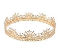 DOITOOL Couronne King Doré Vintage avec Touché Antique en Métal, Accessoire Léger pour Costume de Théâtre et Fête, Convient aux Hommes et Femmes