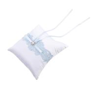 DOITOOL Coussin Porte-alliances en Dentelle Nœud Légèrement Léger et Doux, Oreiller à Bagues Romantique pour Cérémonie de Mariage et Décoration Élégante
