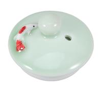 DOITOOL Couvercle de Théière en Céramique 5,5 Cm Trou Central 4,7 Cm, Pièce de Rechange pour Théière Traditionnelle Chinoise, Accessoire la Cuisine Vintage Solide et Compatible Tasse à