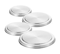 DOITOOL Couvercles Ronds Protection la Cuisine en Acier Inoxydable et Optimisation D'espace Lot de 4 Facile à Entretenir Argentée pour Brûleurs Électriques et Gaz