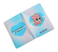 DOITOOL Couverture de Passeport Multi-Cartes en Cuir PU Bleu Résistant à l'usure Rangement Sécurisé, Design Pratique et Simple, pour École et Bureau