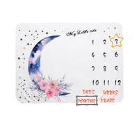 DOITOOL Couverture Photo Mensuelle pour Bébé Motif Lune, Plaid de Photographie Doux en Coton, Accessoire Créatif pour -né, Shower, Suivi de Croissance, Fond Photo Élégant