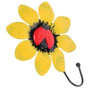 DOITOOL Crochet Mural en Métal Jaune de Fleur, Cintre à Chapeau Décoratif Forte Capacité de Charge pour Bureaux et Entrées