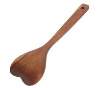 DOITOOL Cuillère en Bois D’acacia à Long Manche 30 Cm de Cœur Cuillère à Salade Réutilisable Ustensile la Cuisine Bois Pratique pour Mélanger et Servir