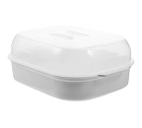 DOITOOL Cuiseur vapeur pour micro-ondes avec couvercle pour poisson, légumes, légumes, dim Sum, raviolis, petits pains, poulet, volaille, poisson - Blanc