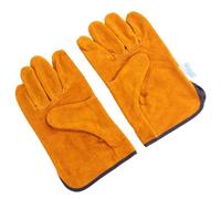 DOITOOL de Travail Cuir de Vache Courts Résistants Chaleur et Anti-brûlure Isolants pour Soudure Barbecue Manutention et Protection des Mains