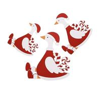 DOITOOL Décor de Noël Mignon 3 Pièces Canard en Mousse PVC Rouge Peint Finement pour Décoration D'étagère et Manteau en Hiver