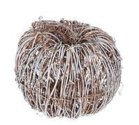 DOITOOL Décoration de Citrouille en Rotin Tressé 20 CM Décor Créatif Blanc Teinté en Rotin Naturel Accessoire de Fête Halloween et Noël Décoration de Scène Festive Légère et Originale