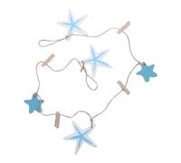 DOITOOL Décoration Murale Bord de Mer Suspension Photo Style Méditerranéen avec Corde et Éléments Coquillages pour Salon Salle de Bain Porte-Photos Collage DIY et Organisateur Souvenirs