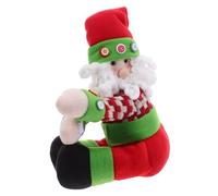 DOITOOL Décoration Sapin Noël Étoile de Tête Peluche Père Noël Embrassant avec Bras Ajustables Ornement Suspendu et Attache Boucle pour Rideaux Polyvalent pour Fêtes