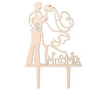 DOITOOL Décorations Mr Mrs Mariage Pour Gâteaux Cupcakes Piques Bois Diy Colorées Pour Célébration Mariage