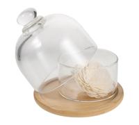 DOITOOL Dôme en Verre pour Huile Essentielle avec Base en Bambou, Coffret | Haute Transparence, Réutilisable et Facile à Nettoyer, pour Échantillonnage Salon