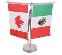 DOITOOL Drapeau de Bureau Miniature en Acier Inoxydable Socle Métallique Anticorrosion, Ensemble de 3 Drapeaux, Petit Drapeau Décoratif pour Réunions D’entreprise et Événements