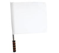 DOITOOL Drapeau de Signalisation Manuelle D’arbitre de Course pour Compétition Sportive, Blanc, Mât en Acier Inoxydable, Prise Antidérapante, pour Événements Athlétiques et Jeux de Circulation