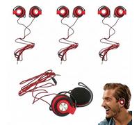 DOITOOL Écouteurs Filaires 3.5mm - 3 Pcs Casque Intra-Auriculaire Rouge | Connexion Filaire Stable, Isolation Phonique, Basses Profondes, Prise Fixe Non Détachable, Idéal pour Sport et Musique