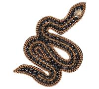 DOITOOL Écusson Serpent en Strass à Coudre Applique Perlée Serpent 3 Zodiacale Autocollant Brodé pour Vêtements Chaussures et Accessoires DIY Paillettes Rouge Décoration Mode
