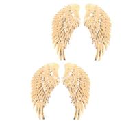 DOITOOL Écussons à Coudre Ailes D'ange Paillettes Dorées 2 Paires Patchs Décoratifs pour Vêtements DIY Patch Thermocollant Fournitures Couture Accessoires Art et Artisanat