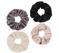 DOITOOL Élastiques à Cheveux Ne Cassant Pas Cheveux pour Femmes Lot de 4 en Tissu et Confortables Accessoires pour Queue de Cheval