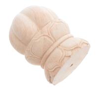 DOITOOL Embout Décoratif en Bois Sculpté de Lotus 8x6 Cm, Chapeau de Poteau D’escalier Non Peint, Capuchon pour Montant de Lit et Balustre, Objet D’artisanat en Bois Brut pour Décoration