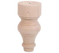DOITOOL Embout en bois brut 12 x 6 cm pour rampe d'escalier - Embout de poteau vintage en bois pour balustre d'intérieur, idéal pour la réalisation de rampes d'escalier, poteaux de lit