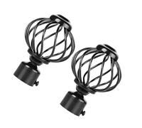 DOITOOL Embouts Décoratifs Butée D'extrémité 2pcs Facile à Installer pour Tringles à Rideaux Noir pour Décoration de Fenêtre