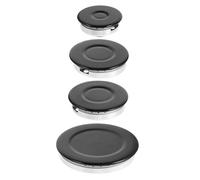 DOITOOL Ensemble Cuisinière à Gaz Couvercle De Flamme Pour Cuisinière Portable Électrique Couvercles De Cuisinière Pour Poêle Chapeau De Four Black Aluminium