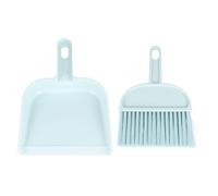 DOITOOL Ensemble de 2 Balais et Pelles Miniatures Bleus en Plastique, Outil de Nettoyage Portable et Pratique pour Petits Animaux comme Hamsters et Reptiles
