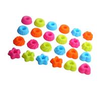 DOITOOL Ensemble de 24 Moules à Pâtisserie en Silicone Réutilisables, Antiadhésifs, 6 Formes Variées, Couleurs Assorties, pour Cupcakes, Muffins et Cuisson Maison, la Cuisine et