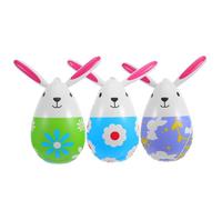 DOITOOL Ensemble de 3 Lapins Gonflables pour Jardin Extérieur, Décorations de Pâques Ballons Colorés, Décorations D’animaux Festives pour Fête de Printemps