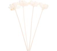 DOITOOL Ensemble de 4 Fleurs Séchées Blanches en Coton Élégant pour Décoration Murale et Arrangement Floral Absorbant Les Huiles Essentielles et Rafraîchissant L'air