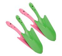DOITOOL Ensemble de 4 Petites Pelles de Jardinage en Fer Poignée Ergonomique - Outils Manuels pour Plantation Balcon et Jardin - 2 Vertes 2 Roses - Robustes et Multifonctions