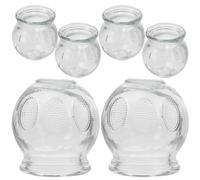 DOITOOL Ensemble de 6 Ventouses Thérapeutiques en Verre Forte Adsorption pour Massage du Cou Plantes des Pieds, Améliore la Circulation Sanguine