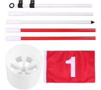DOITOOL Ensemble de Drapeaux de Golf Portables 5 Sections de Mât en Acier Inoxydable, Tasse à Trou Résistante et Drapeau D'entraînement, Kit Pratique pour Perfectionner le Putting et