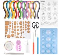 DOITOOL Ensemble D'outils Matériel en Papier Coloré 18 Pièces pour Quilling de Papier Couleur Aléatoire DIY pour Débutants pour École et Projets D'artisanat à Domicile